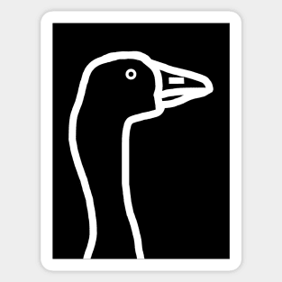 White Line Goose Minimal Portrait Sticker